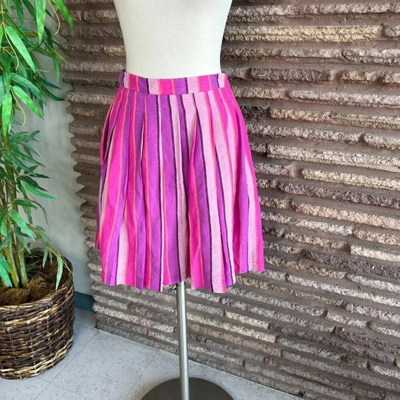 Tommy Hilfiger Pink Purple Purple Linen Blend Pleated Mini Skirt Size 8 - Picture 7 of 7